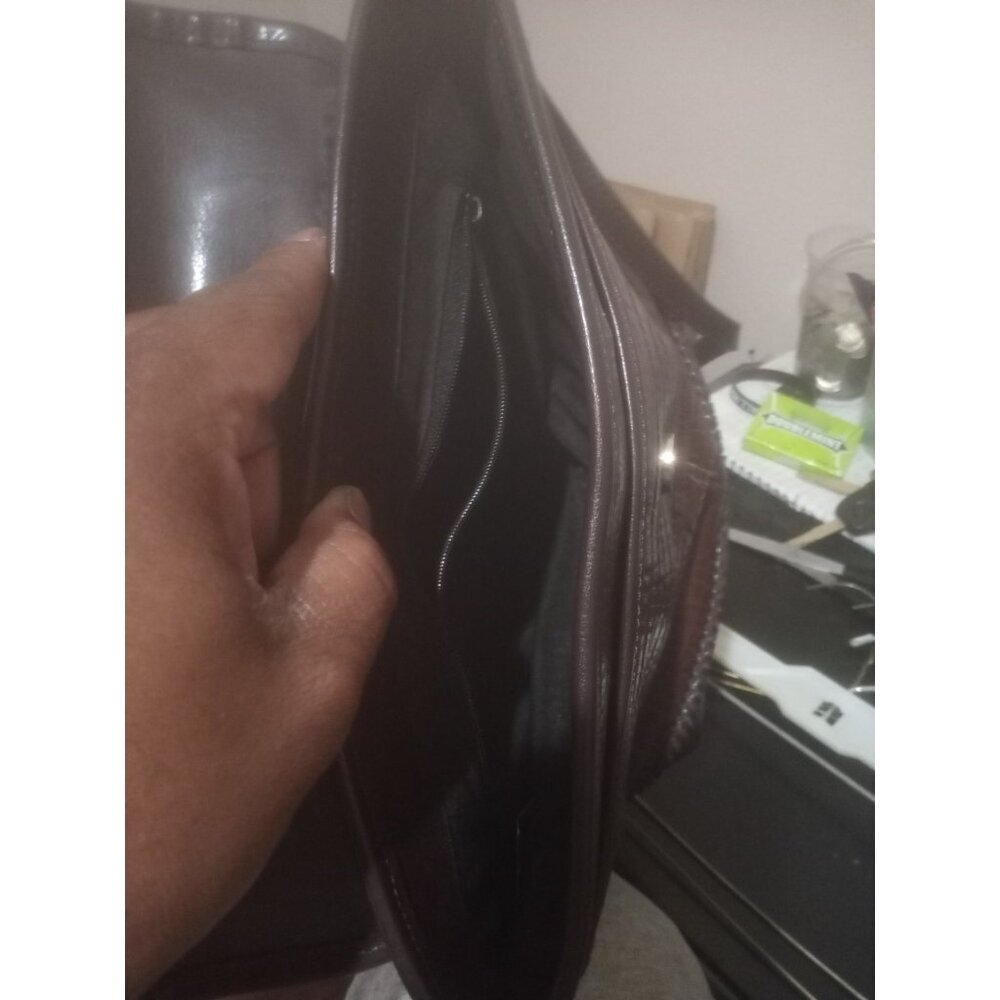 Brighton Brown Pebbles Leather and Brown Croc-Embossed Leather Shoulder Bag - Picture 10 of 11